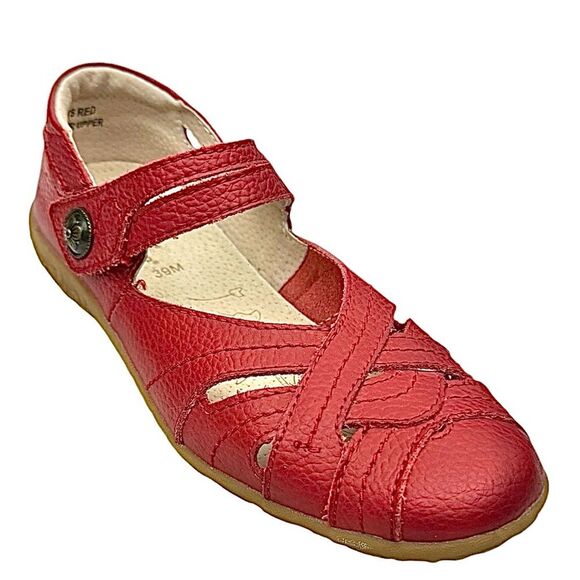 Spring Step Hearts Loafers Shoes Womens Size 8.5 US 39 EU Red Leather Casual - Picture 2 of 9